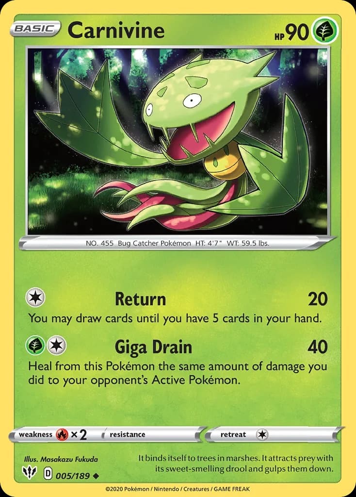 Darkness Ablaze Carnivine card front, 5/189