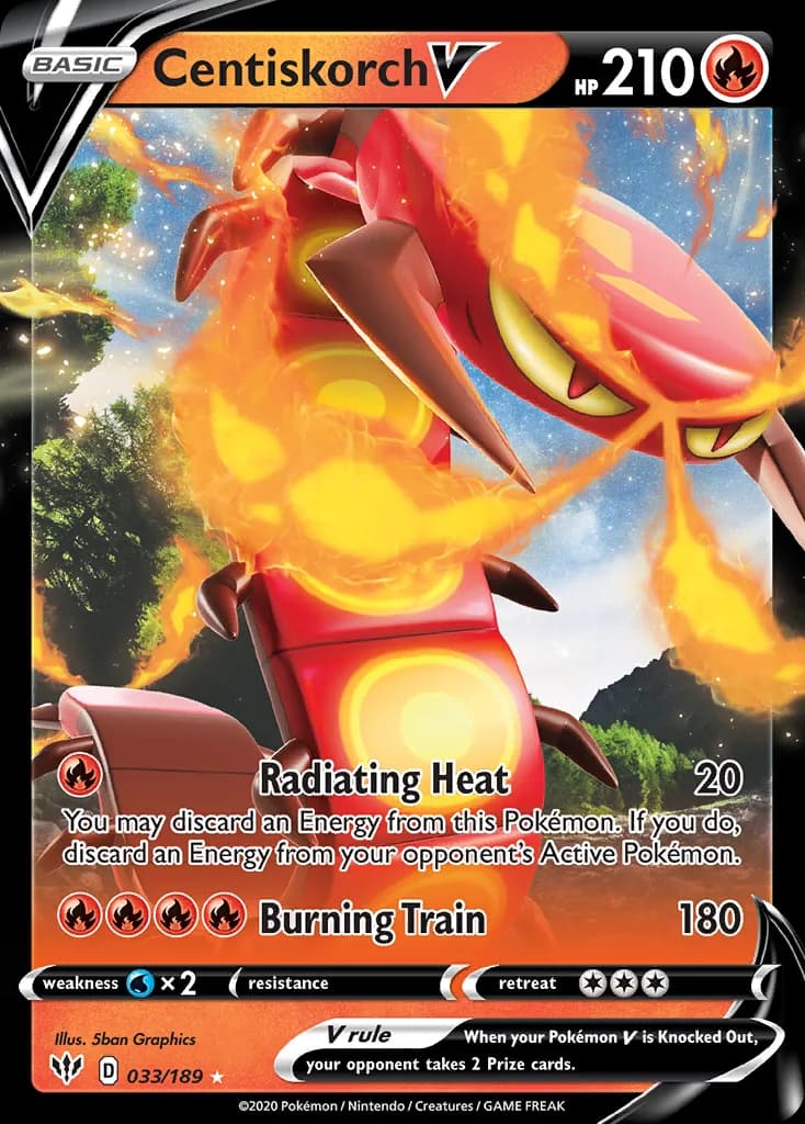 Darkness Ablaze Centiskorch V card front, 33/189