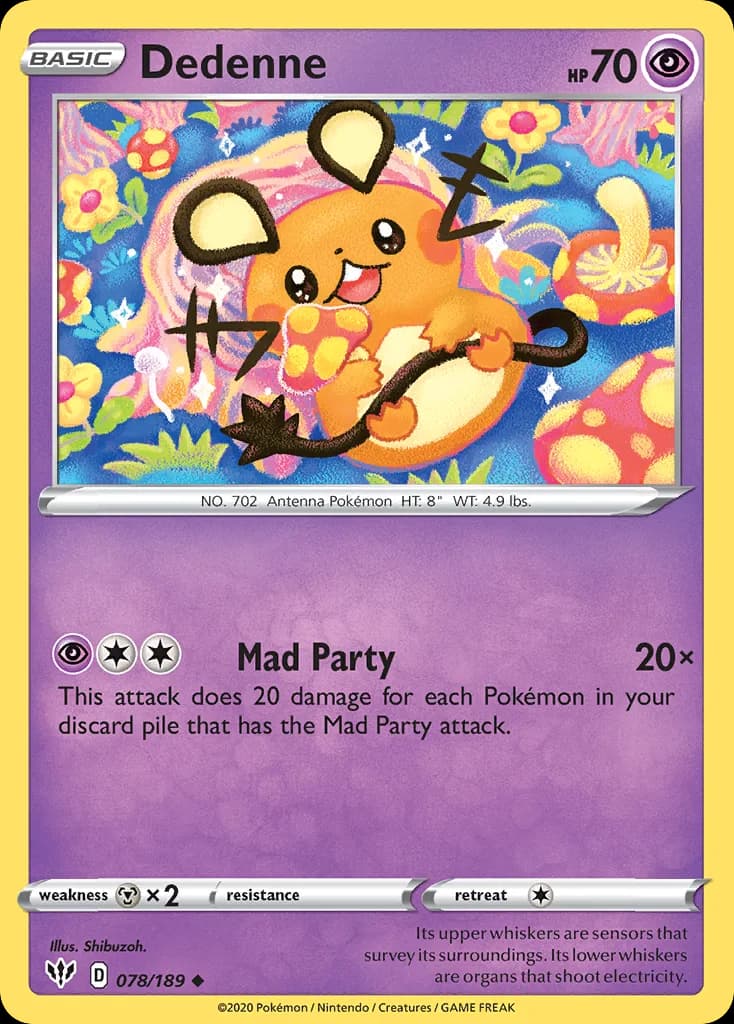 Darkness Ablaze Dedenne card front, 78/189