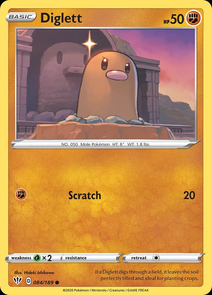 Darkness Ablaze Diglett card front, 84/189