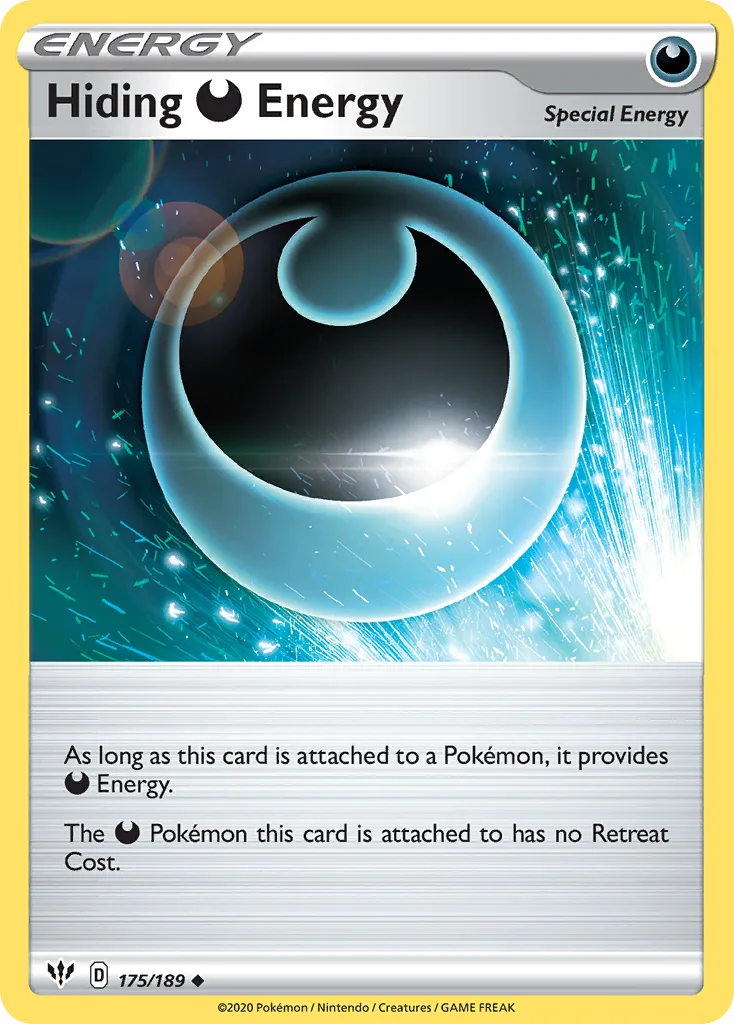 Darkness Ablaze Hiding Darkness Energy card front, 175/189