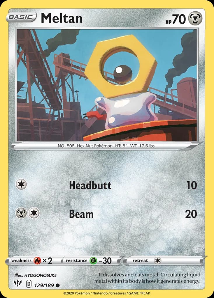 Darkness Ablaze Meltan card front, 129/189