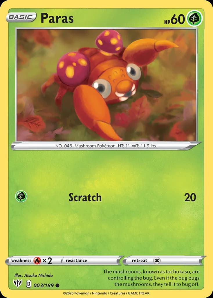 Darkness Ablaze Paras card front, 3/189