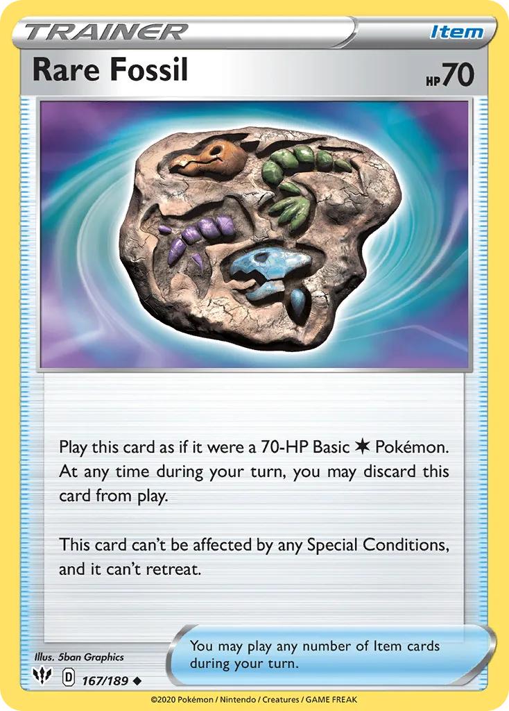 Darkness Ablaze Rare Fossil card front, 167/189
