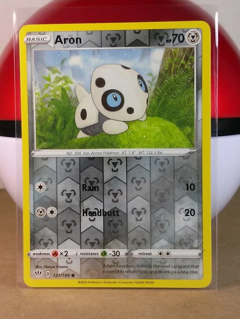Aron reverse holo card front, Darkness Ablaze 121/189