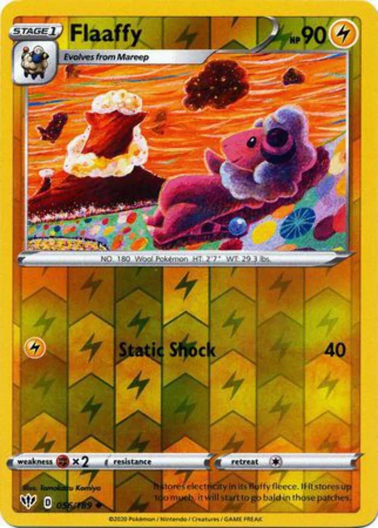 Flaaffy reverse holo card front, Darkness Ablaze 56/189