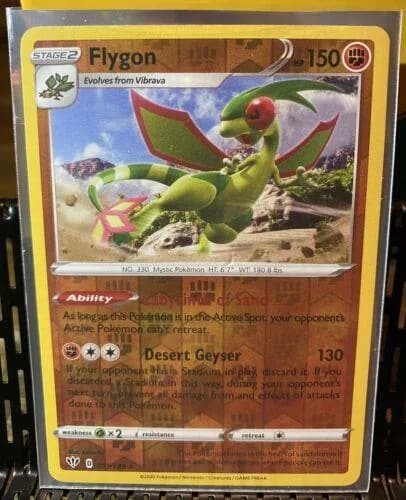 Flygon reverse holo card front, Darkness Ablaze 91/189