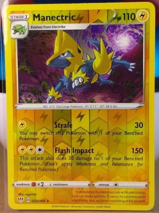Manectric reverse holo card front, Darkness Ablaze 59/189