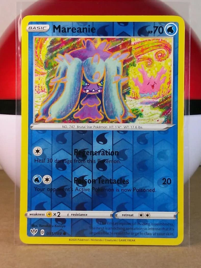 Mareanie reverse holo card front, Darkness Ablaze 51/189