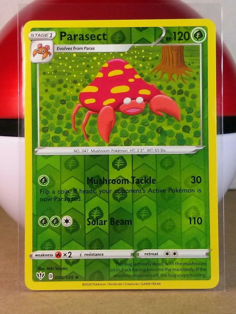 Parasect reverse holo card front, Darkness Ablaze 4/189