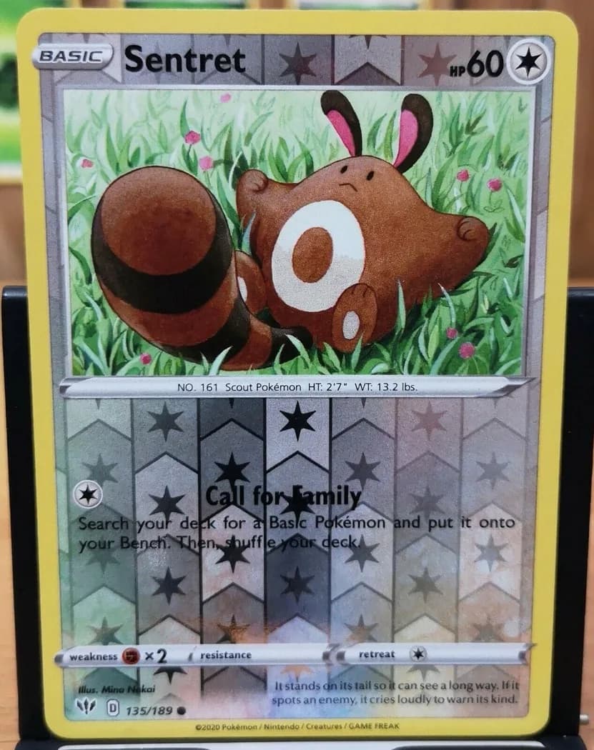 Sentret reverse holo card front, Darkness Ablaze 135/189