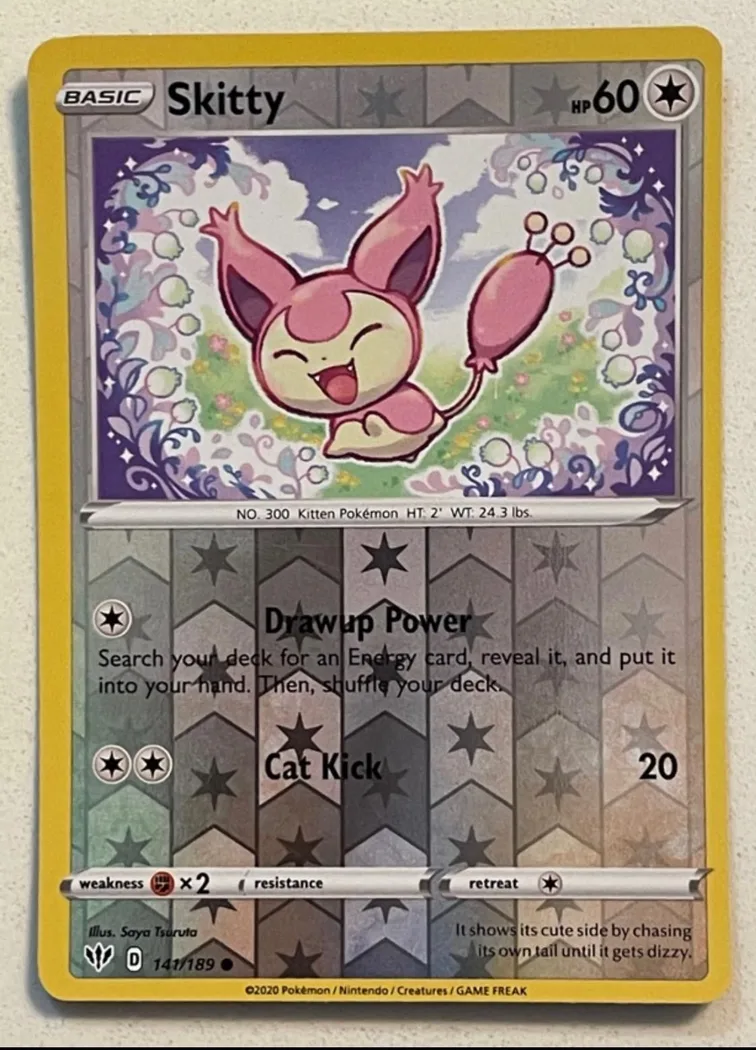 Skitty reverse holo card front, Darkness Ablaze 141/189