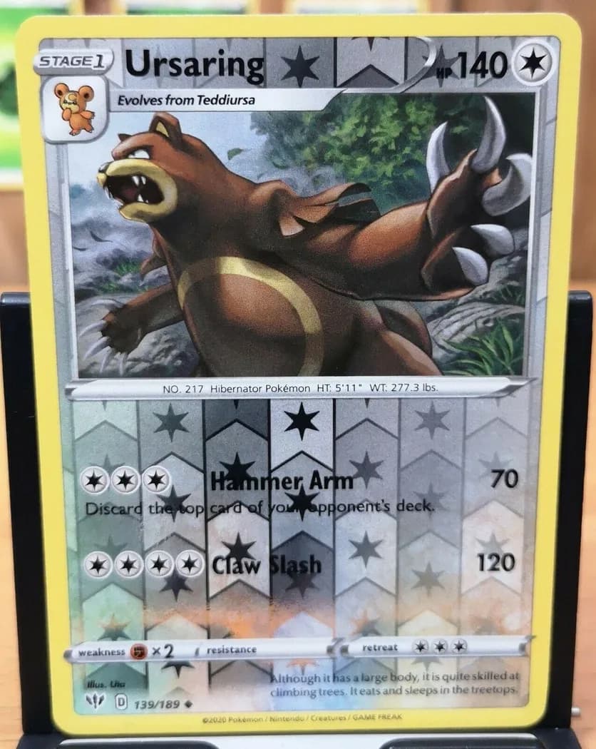 Ursaring reverse holo card front, Darkness Ablaze 139/189