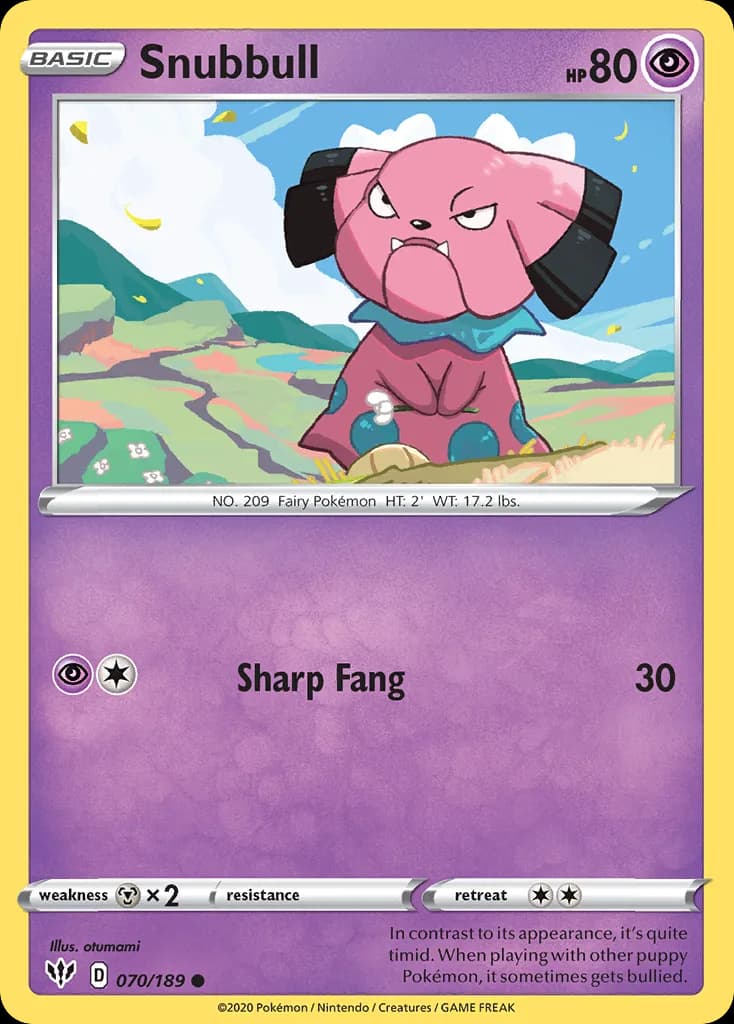 Darkness Ablaze Snubbull card front, 70/189
