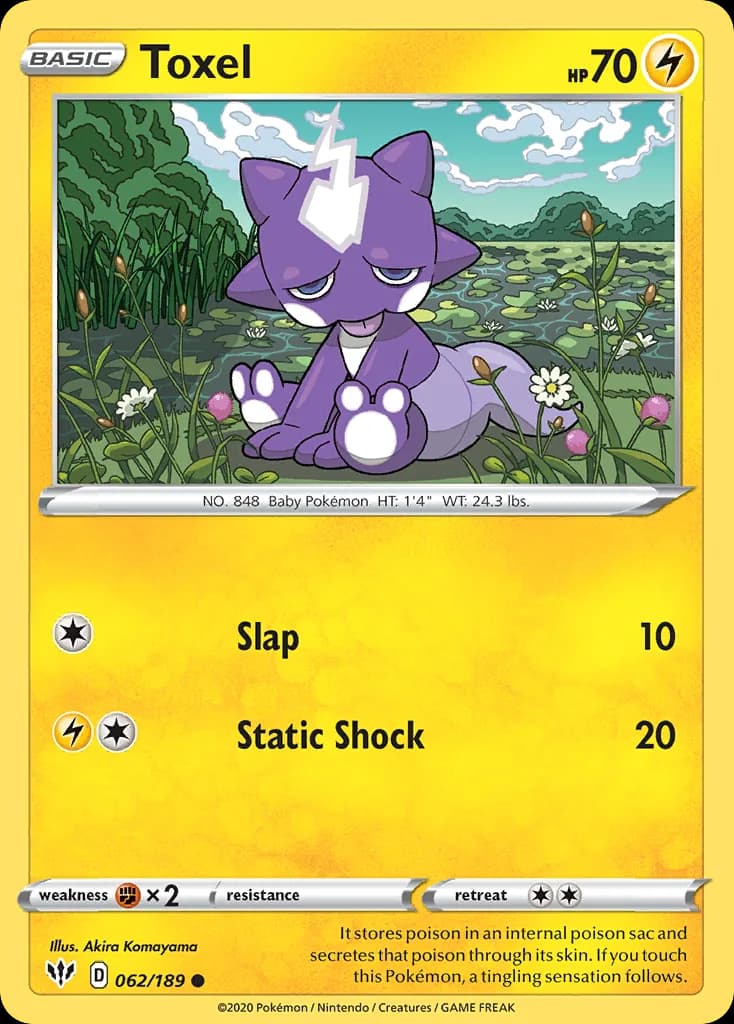 Darkness Ablaze Toxel card front, 62/189