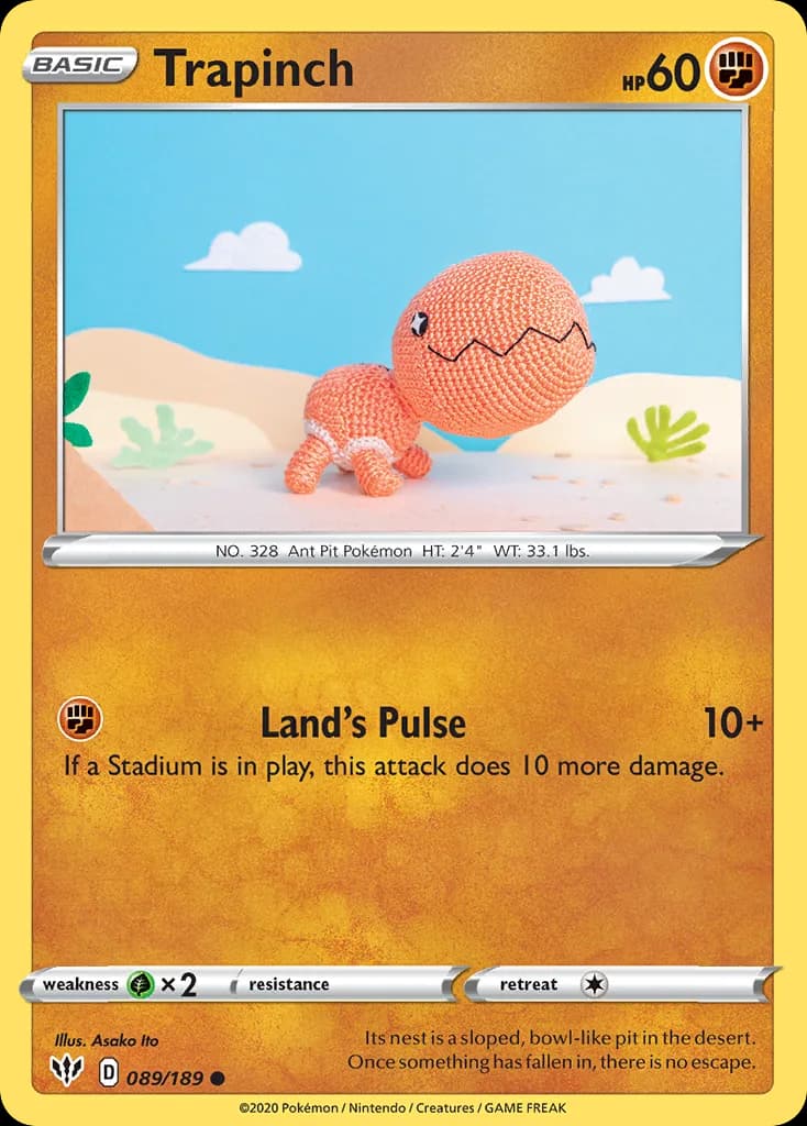 Darkness Ablaze Trapinch card front, 89/189