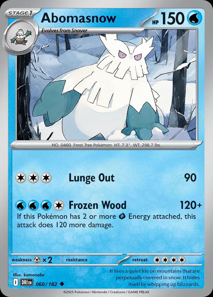 Destined Rivals Abomasnow card front, 60/182