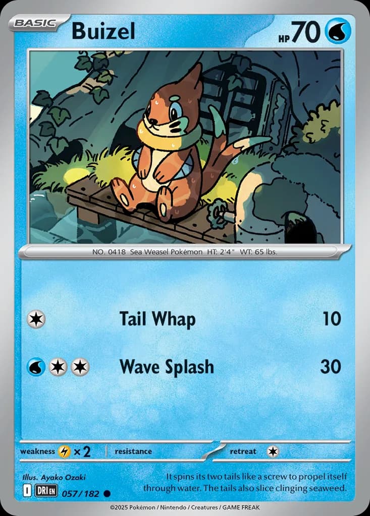 Destined Rivals Buizel card front, 57/182