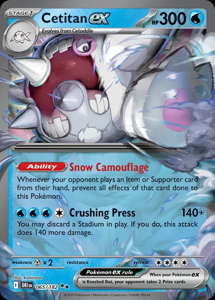 Destined Rivals Cetitan ex card front, 65/182