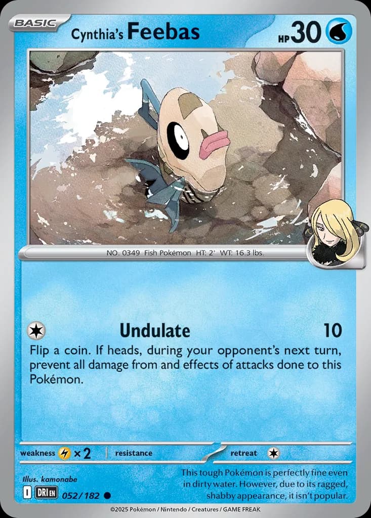 Destined Rivals Cynthia's Feebas card front, 52/182
