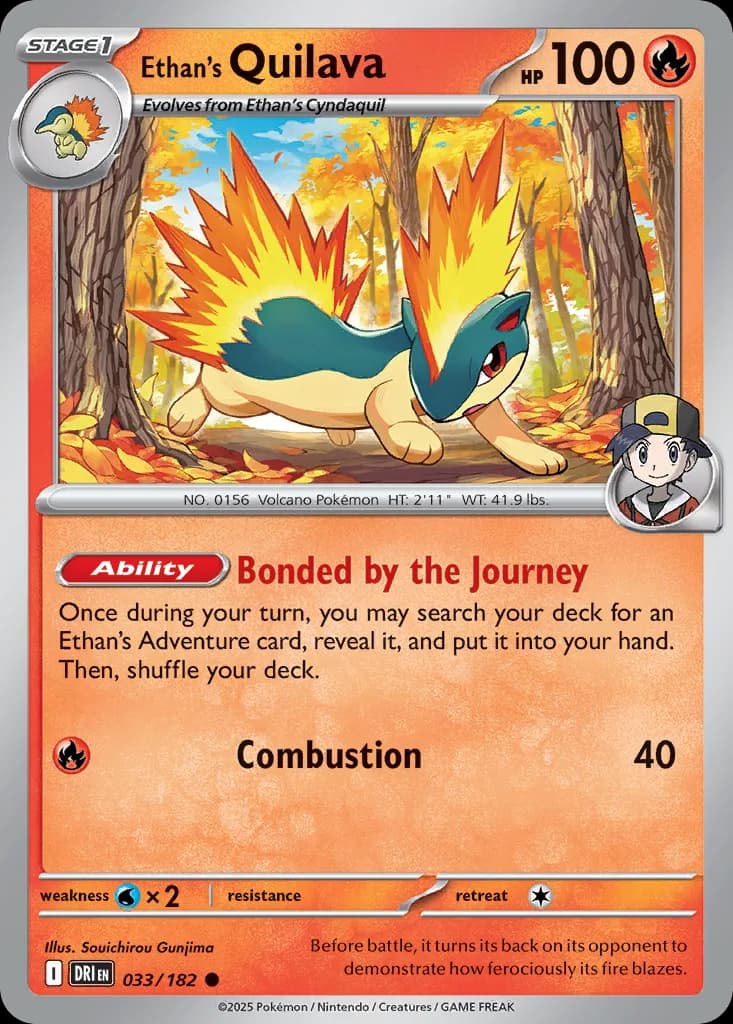 Destined Rivals Ethan's Quilava card front, 33/182