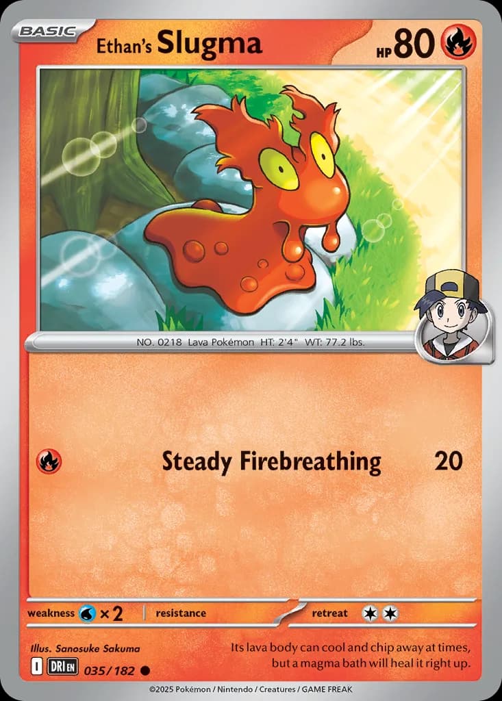 Destined Rivals Ethan's Slugma card front, 35/182