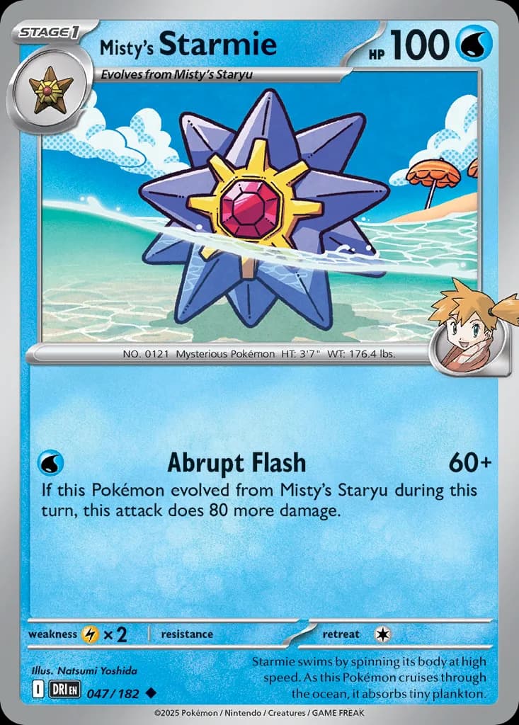 Destined Rivals Misty's Starmie card front, 47/182