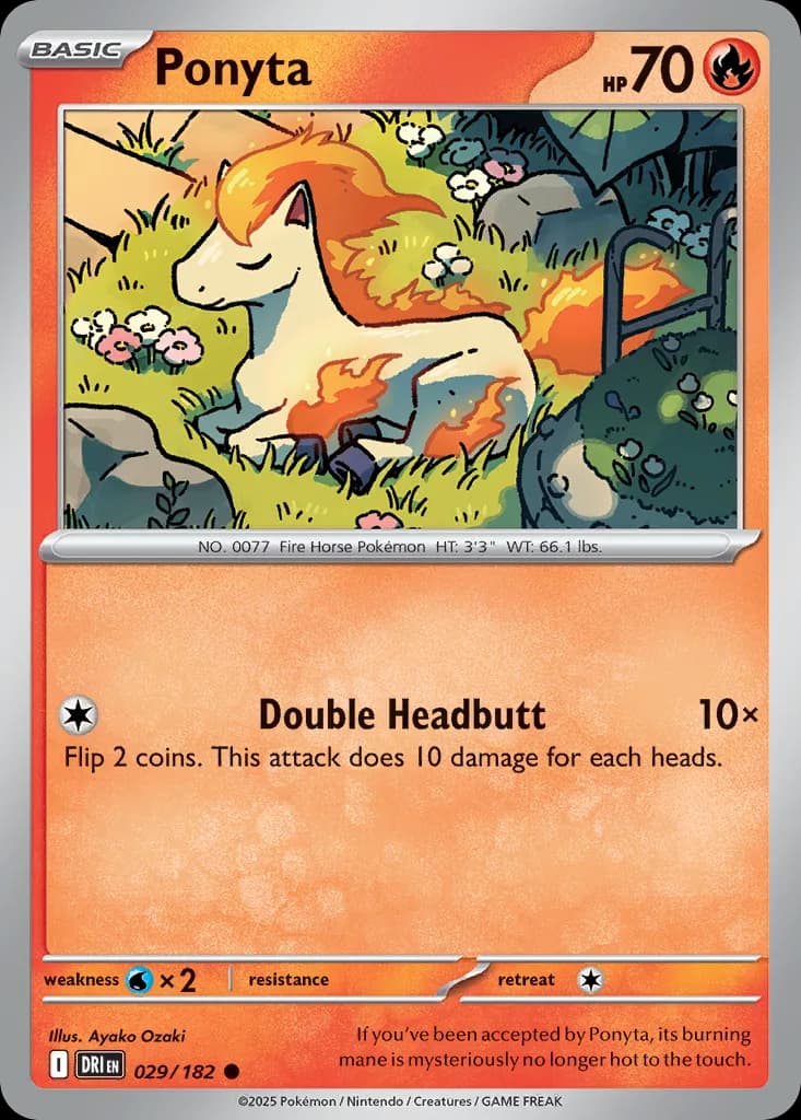 Destined Rivals Ponyta card front, 29/182