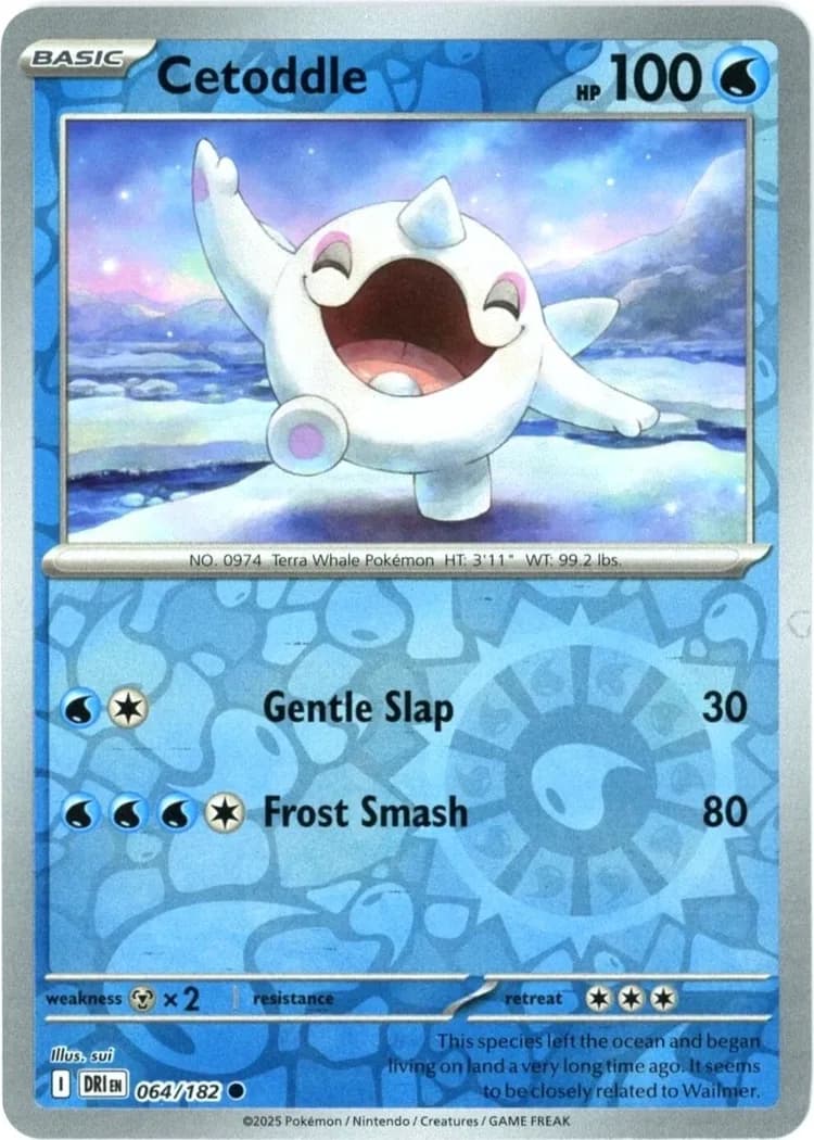 Cetoddle reverse holo card front, Destined Rivals 64/182