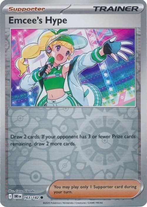 Emcee's Hype reverse holo card front, Destined Rivals 163/182