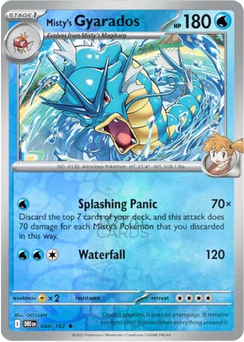 Misty's Gyarados reverse holo card front, Destined Rivals 49/182