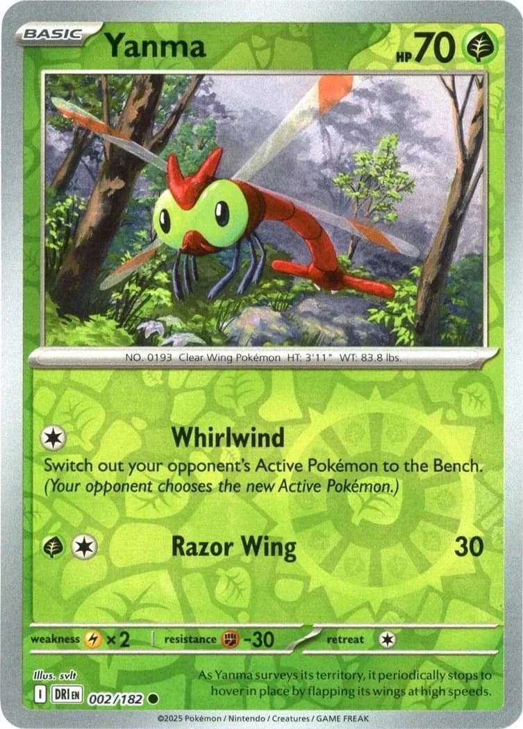 Yanma reverse holo card front, Destined Rivals 2/182