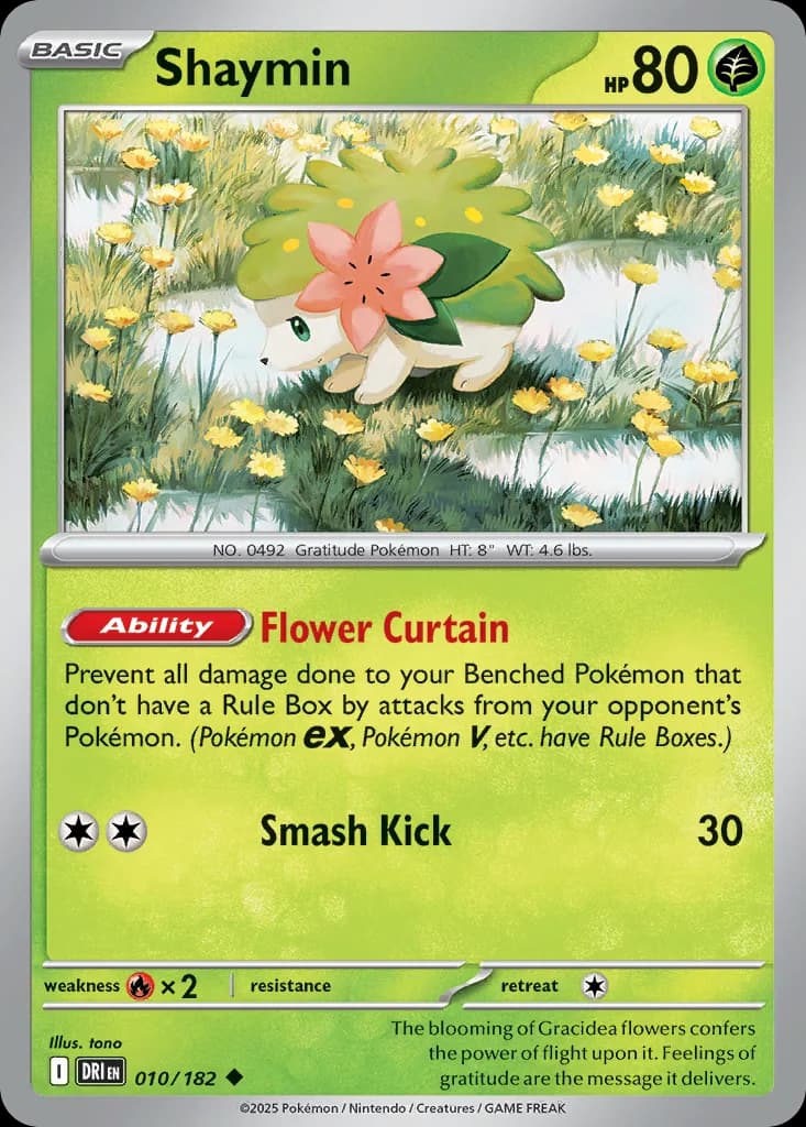 Shaymin card front, Destined Rivals 10/182