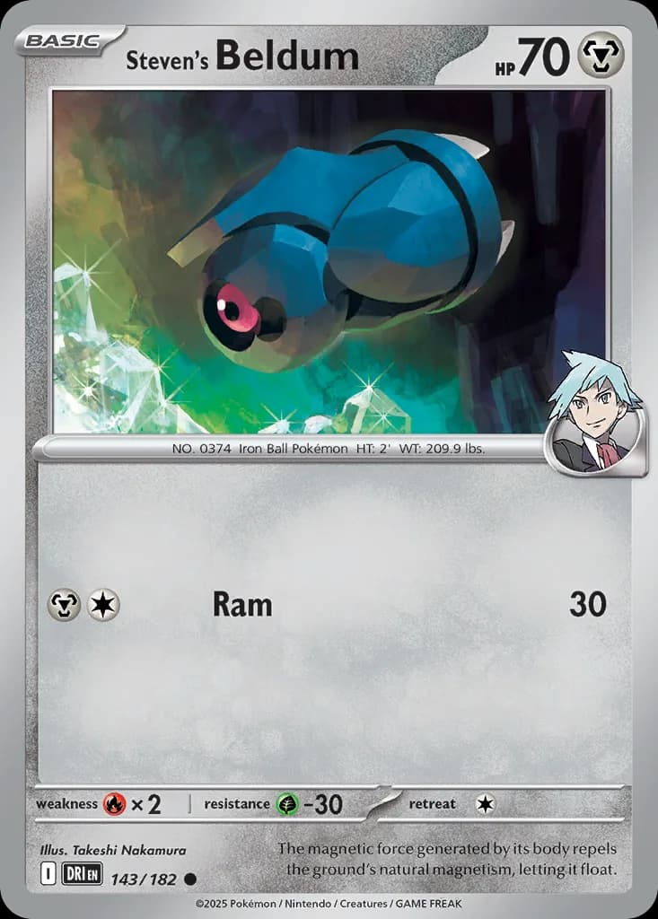 Destined Rivals Steven's Beldum card front, 143/182