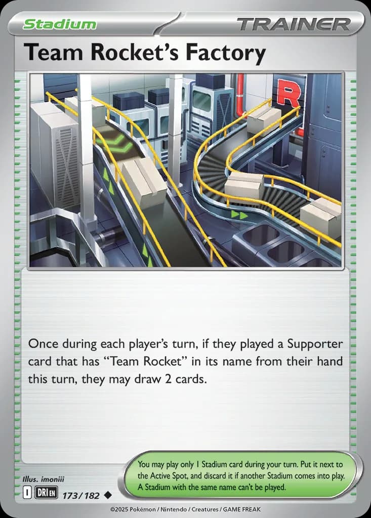 Destined Rivals Team Rocket's Factory card front, 173/182