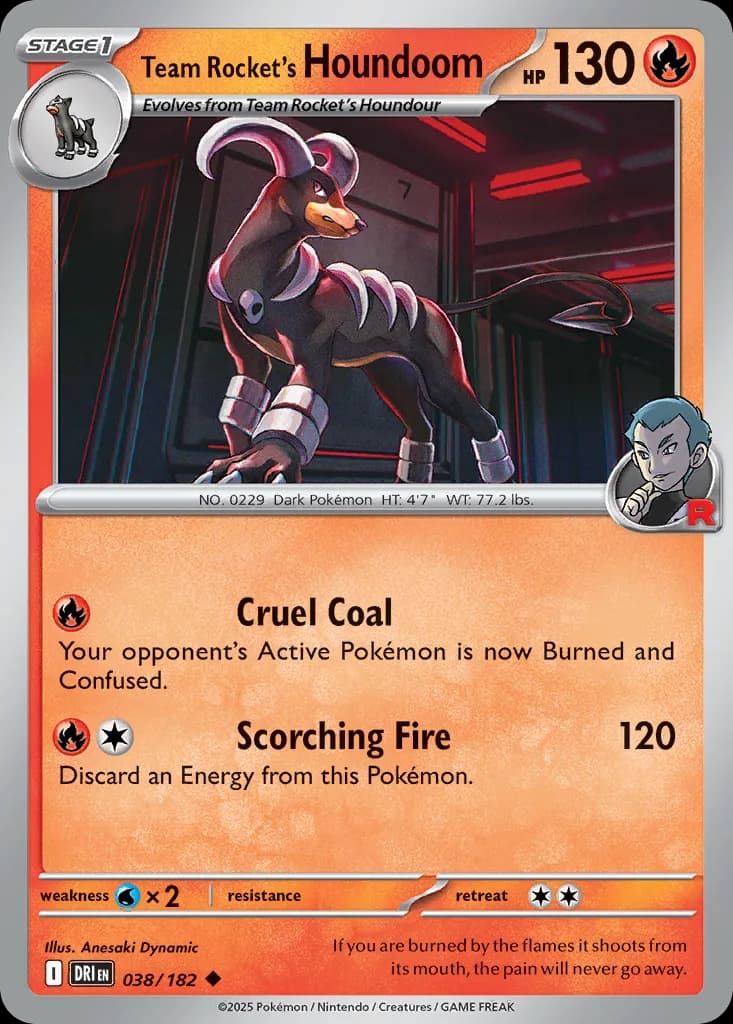 Team Rocket's Houndoom card front, Destined Rivals 38/182