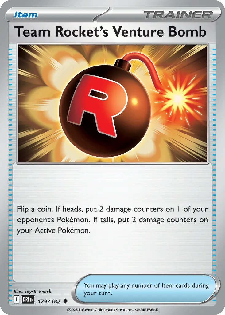 Destined Rivals Team Rocket's Venture Bomb card front, 179/182