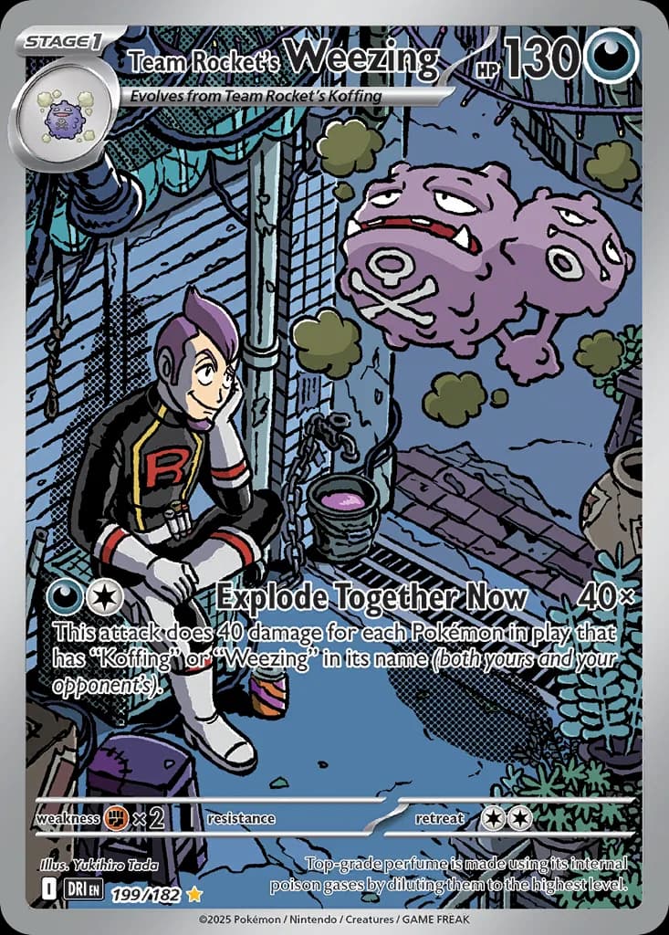 Destined Rivals Team Rocket's Weezing card front, 199/182