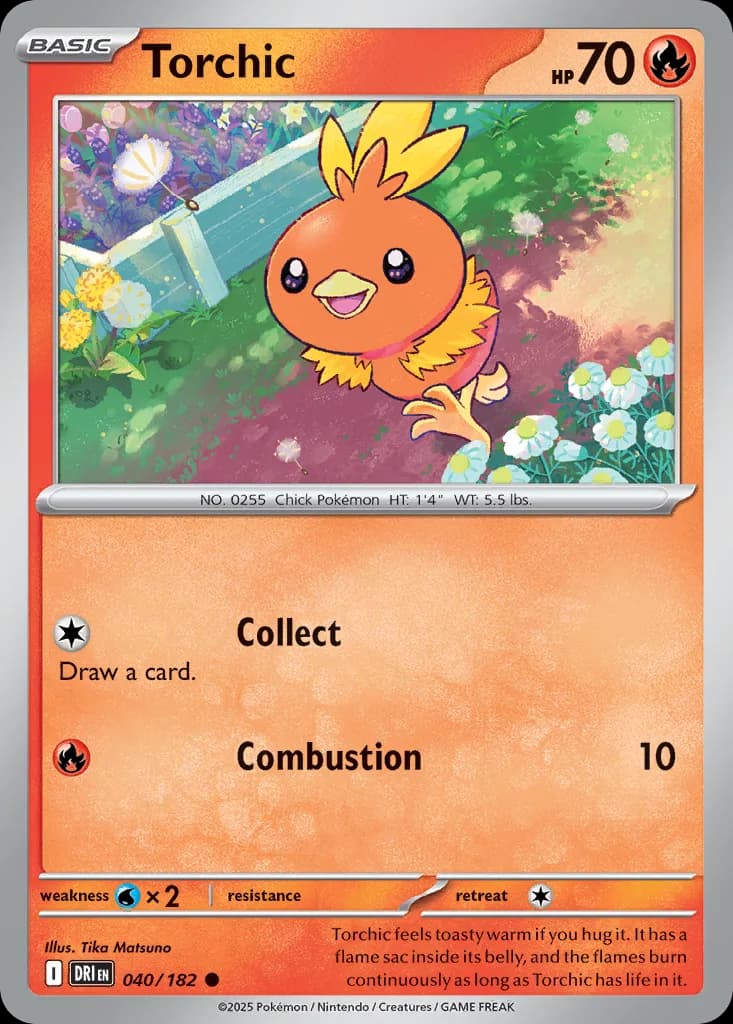 Destined Rivals Torchic card front, 40/182