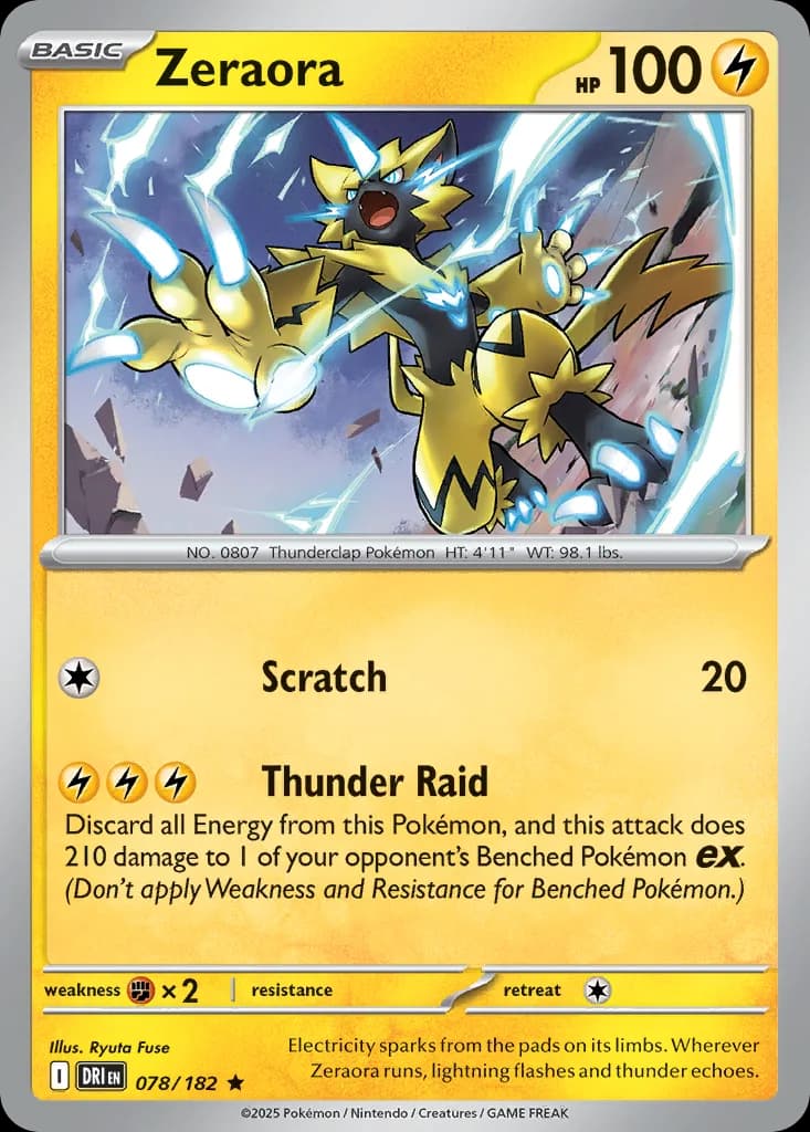 Destined Rivals Zeraora card front, 78/182