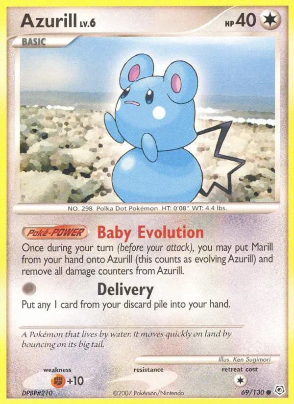 Diamond & Pearl Azurill card front, 69/130