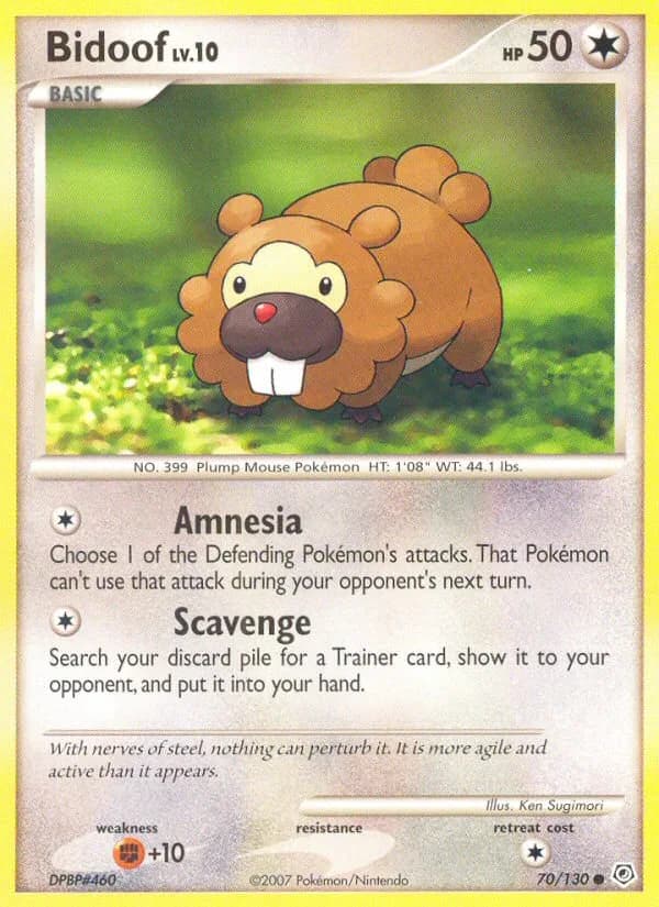 Bidoof card front, Diamond & Pearl 70/130