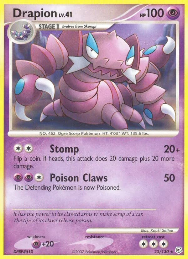 Diamond & Pearl Drapion card front, 23/130