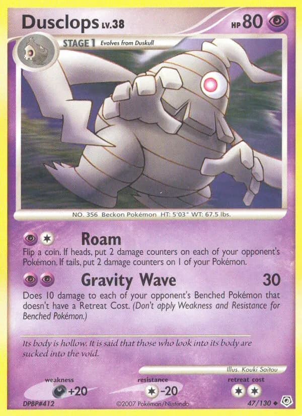 Diamond & Pearl Dusclops card front, 47/130