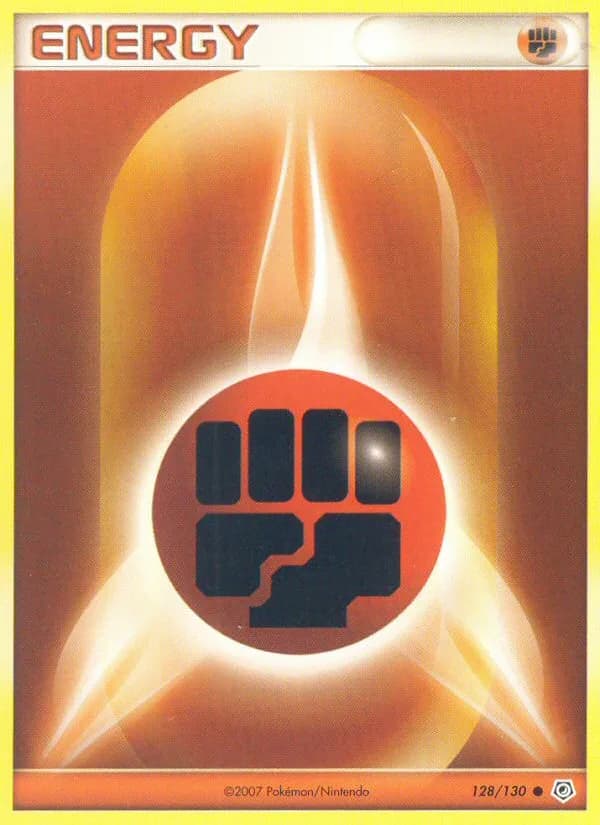 Diamond & Pearl Fighting Energy card front, 128/130