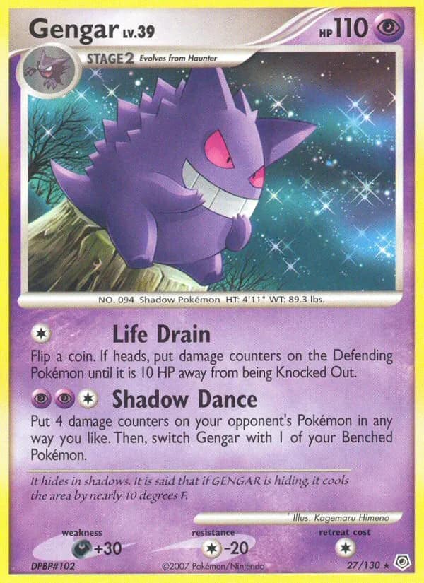 Gengar card front, Diamond & Pearl 27/130