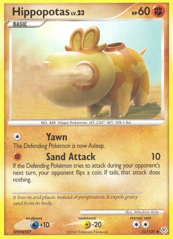 Diamond & Pearl Hippopotas card front, 51/130