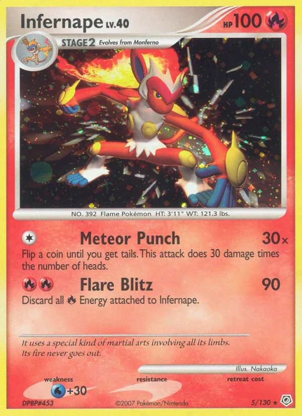Infernape card front, Diamond & Pearl 5/130