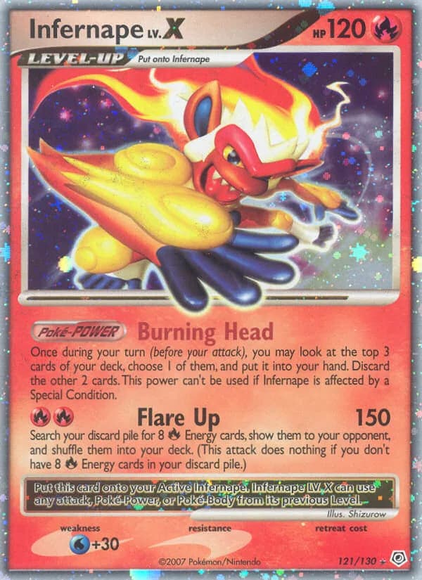 Diamond & Pearl Infernape card front, 121/130