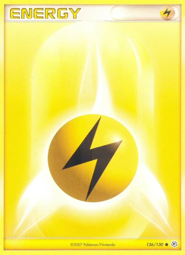 Diamond & Pearl Lightning Energy card front, 126/130